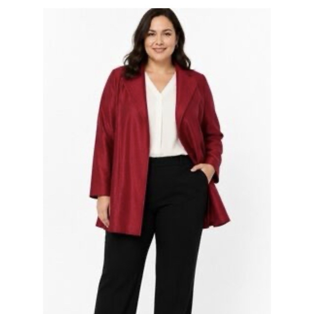 Eileen Fisher Women's Red‎ Silk Wool Jacket XL
